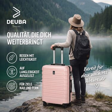 Набір дорожніх валіз Deuba TRAVEL з твердого корпусу, 3 предмети, пастельно-рожевий