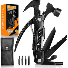 Багатофункціональний молоток-мультитул 14-в-1: плоскогубці, пилка, викрутки та інше. Компактний інструмент для кемпінгу, туризму, виживання, авто-надзвичайних ситуацій. Чудовий подарунок для чоловіків, на День батька для тата