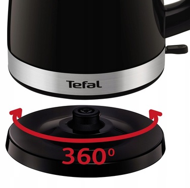 Електричний чайник Tefal Delfini KO150F30, 2400 Вт, 1,5 л, чорний