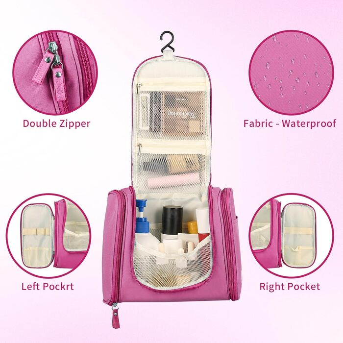 Чоловіча дорожня косметичка з гачком, косметичка для подорожей, дорожня сумочка для душу, зелений (рожевий)