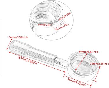 Портфільтр без дна DIBTSA 58 мм з фільтром для еспресо-машин Breville Dual Boiler BES920XL/BES900XL, змінна насадка для кавомашини