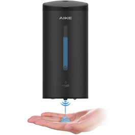 AIKE AK1205 Automatic Soap Dispenser Wall Mount Matte Black, 800ml Commercial Automatic Liquid Soap Dispenser Wall Mounted, 5-Speed Adjustable