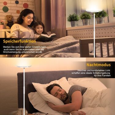 Стельова LED-лампа для вітальні Stehlampe Wohnzimmer: 4200LM, регулювання яскравості, пульт та сенсорне управління, 36W, тепле/холодне світло