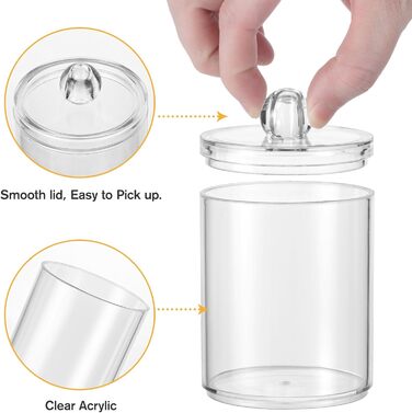 Органайзер для ватних дисків та ватних паличок з кришкою, для туалетного столика, ванної кімнати, спальні