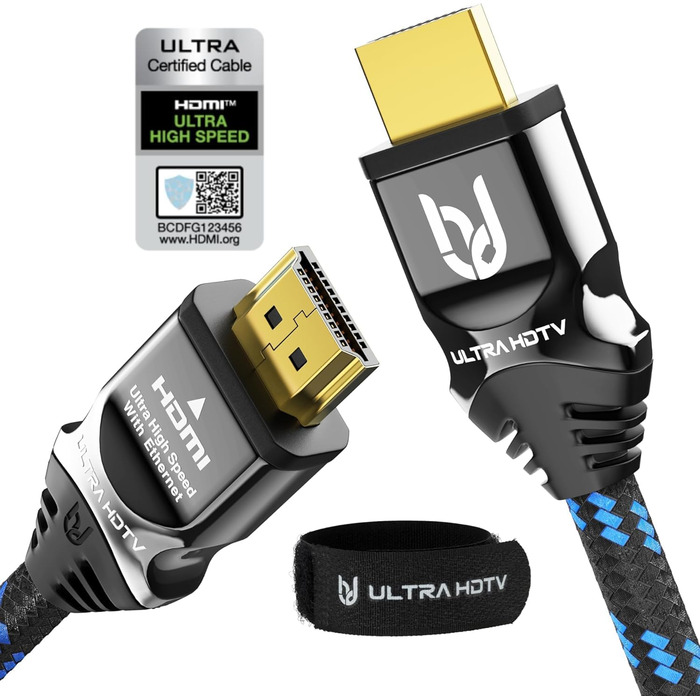 HDMI-кабель 8K Ultra HD 1 метр - Ultra High Speed 2.1, 48 Gbps, HDR10+, eARC, DTS:X, HDCP 2.2/2.3