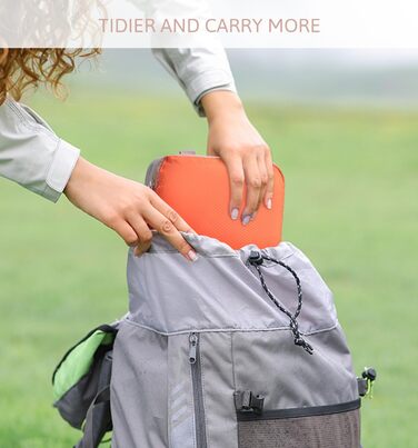 Набір компресійних кубиків для валіз Meowoo (4 шт.) - Органайзер для подорожей, водонепроникний (XL, L, 2×M), для ручної поклажі та валіз, помаранчевий