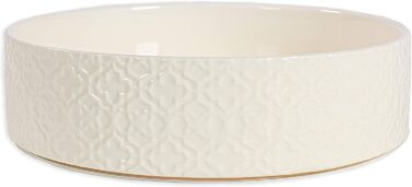 Великий миска для собак Kendra Scott з кераміки, 1,4 л (6 чашок), для корму та води, мікрохвильова та сумісна з посудомийною машиною, з декоративним тисненням