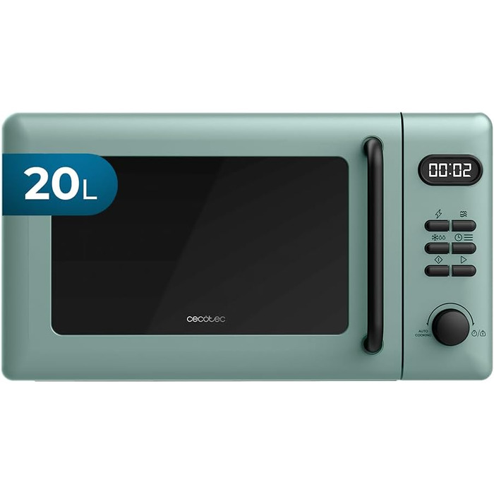 Мікрохвильова піч Cecotec Proclean 3010, 20 л, 700 Вт, зелена