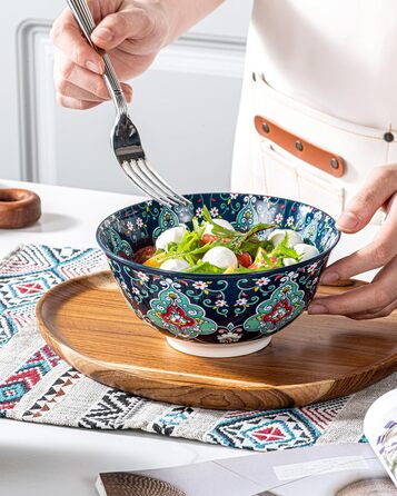 Тарілки для мюслі та супу HENXFEN, 6 шт. - кераміка, богемний стиль