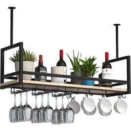Металевий настінний/підвісний стелаж для вина DSVONAUS, 100x30x60 см - для бару, ресторану, кафе, кухні
