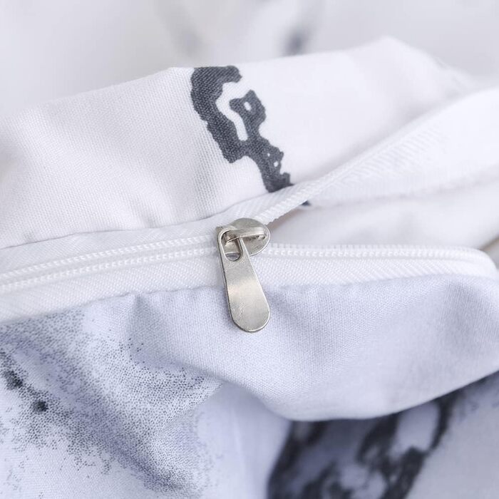 Комплект постільної білизни Marmor (200x200 см) 3 частини: простирадло, 2 наволочки 80x80 см, мікрофібра, білий з малюнком мармур