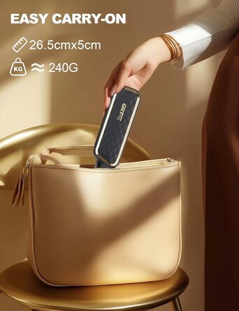 Випрямляч для волосся щіткою 2 в 1 | Керамічний випрямляч з PTC, антиопіковий дизайн, 30 температурних режимів (80℃~230℃), LED-дисплей, для жінок, чорний A.schwarz