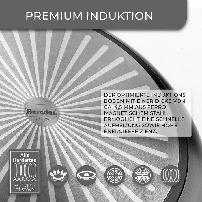 Каструля Berndes Balance Induction з нержавіючої сталі, 20 см, з індукційним дном, чорна