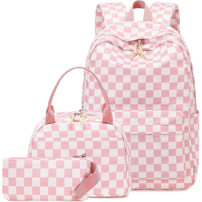 Шкільний рюкзак LEDAOU для хлопчиків та дівчаток-підлітків, білий з ромашками та чорний, рожево-білий, рюкзак для щоденного використання та відпочинку