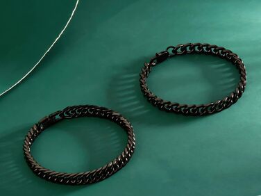 Чоловічий браслет XIANNVXI з нержавіючої сталі, золотий та чорний, 8 мм, 19/21/23 см (набір)