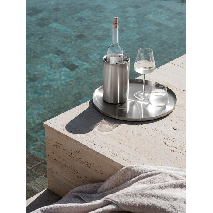 Blomus Tray -Peasy- Serving Tray made of Stainless Steel | Decorative Tray Round with Rim ⌀ 30cm (S, Stainless Steel)