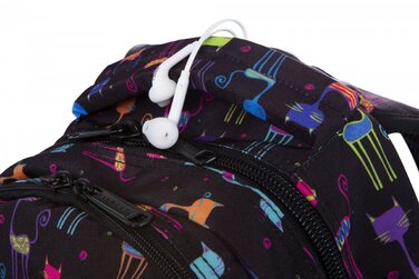 Багатовідсіковий шкільний рюкзак CoolPack, чорний/багатоколірний, 23 л