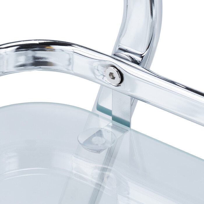 Relaxdays Chrome and Glass Serving Trolley