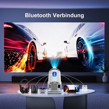 Mini проєктор Salange HY300Pro+: 4K, Wi-Fi 6, Bluetooth 5.2, Android 11.0, для домашнього кінотеатру, обертання 180°, сумісний з Phone/Xbox/Laptop/TV Stick/USB