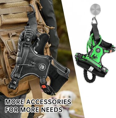 Шлейка для собак середнього розміру NESTROAD, розмір M, протисмикова, для собак середніх порід, обхват шиї 33-43 см, обхват грудей 43-64 см, безпечна, з підкладкою, зелена