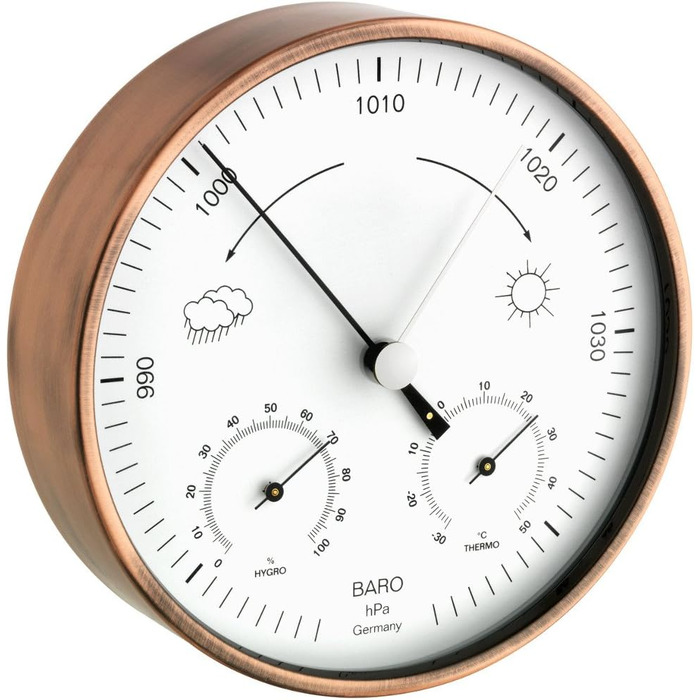 TFA Dostmann Analog Weather Station, for indoor and outdoor use, weatherproof, barometer, thermometer, hygrometer, for weather forecasting, (L) 160 x (W) 46 x (H) 160 mm