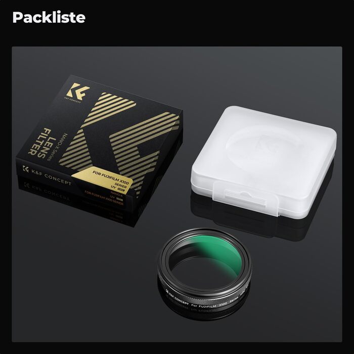 UV-фільтр K&F Concept для Fujifilm X100 (X100F/X100S/X100T/X100V/X100VI) - Чорний