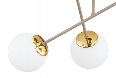 Стельовий світильник Milo Ecru бежевий, металевий, на 4 цоколі E27, 28x70 см