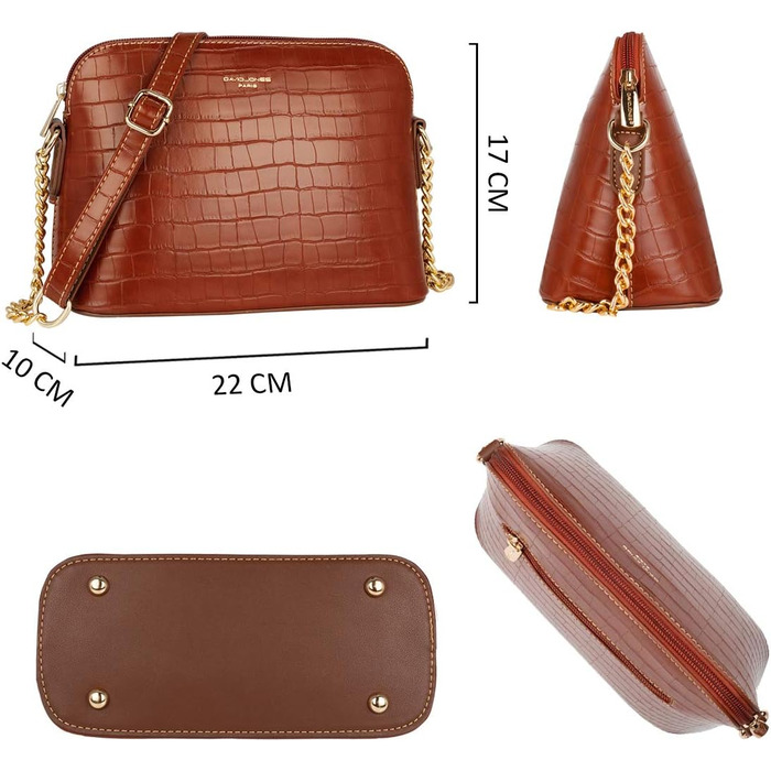 Сумка жіноча David Jones крокодилова шкіра коричнева через плече, клатч вечірній, повсякденна елегантна