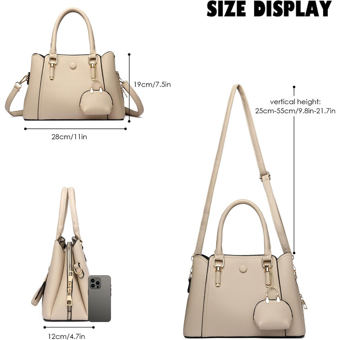 Сумка жіноча Myhozee середнього розміру зі штучної шкіри, чорна: сумка-шопер, кросбоді, сумка на плече