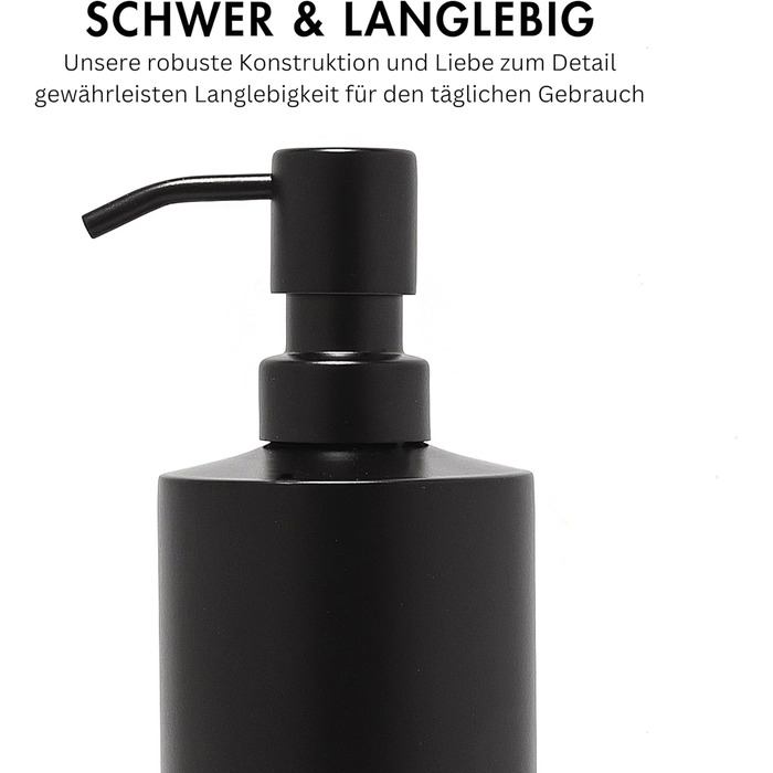 Диспенсер для мила Yew Design з нержавіючої сталі, 450 мл, чорний - для ванної кімнати та кухні