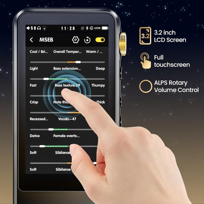 HIFI WALKER H20 Pro: Аудіо-плеєр Hi-Res з Bluetooth 5.1, DAC DSD256, 64GB