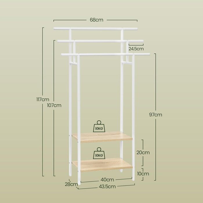 Підставка для рушників EUGAD з 3 полицями, з металу та ДСП, для ванної кімнати