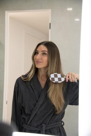 FRAMAR Щітка для волосся без розпушування - для довгого волосся, для жінок, для мокрого волосся, для розплутування, для кучерявого волосся, антистатична, шоколадного кольору