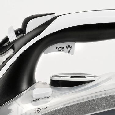 Праска відпарювач Ferrari Ermes G40021: 2500 Вт, керамічна підошва, 340 cc, 150 г/хв, самоочищення, захист від накипу та протікання, 51 мікроотвір, білий/чорний/сірий