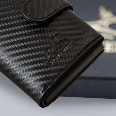 Чохол-органайзер для карток Volmer® POP-UP з відділенням для монет з натуральної шкіри | RFID захист | для чоловіків та жінок | Hunter Green (Зелений) (Zip Carbon)