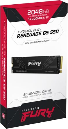 SSD Kingston Fury Renegade G5 PCIe 5.0 NVMe M.2 2280 2TB - SFYR2S/2T0