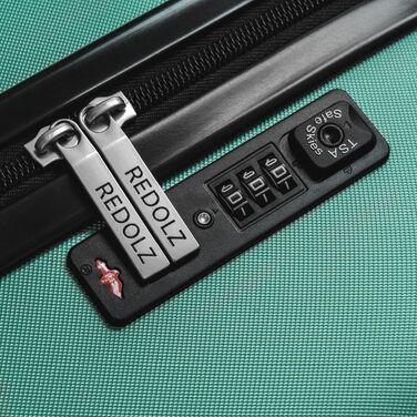 Набір валіз REDOLZ Essentials 08 (3 шт.) з ABS-пластику, легкі дорожні тролеї з TSA-замком та 4 подвійними колесами, Green Blue, розміри S/M/L