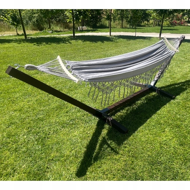 Гамак з стійкою Comfort Zone, коричневий, навантаження до 200 кг, 330 x 150 см