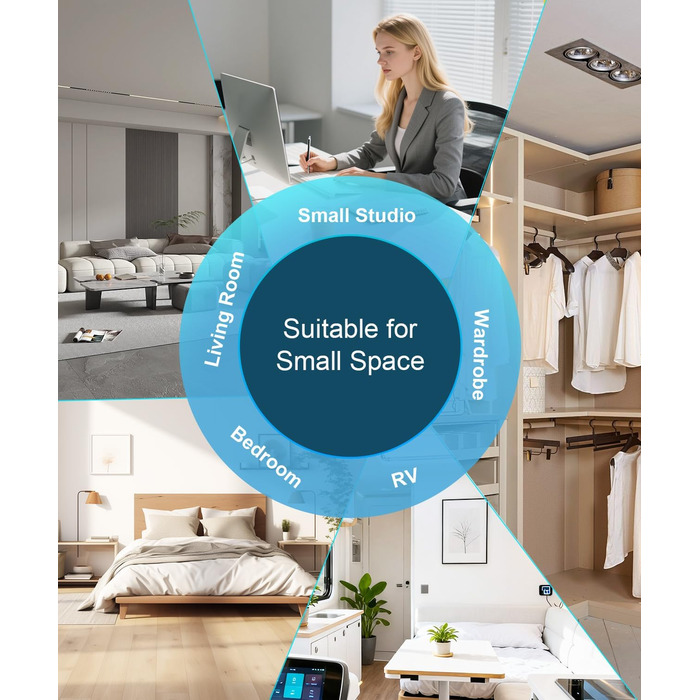 Електричний осушувач повітря з низьким рівнем шуму та підсвіткою, 500 мл. Захист від замерзання. Ідеально для кухні та підвалу