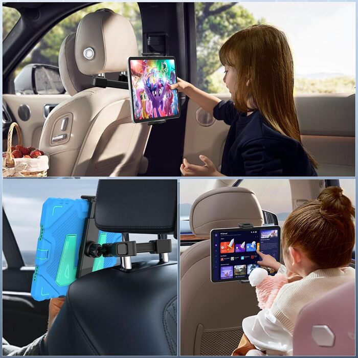 Утримувач для планшета в авто FINTIE - універсальний, поворотний на 360°, для iPad, Galaxy Tab, смартфонів, Kindle, Fire (6-13 дюймів)