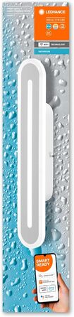 LEDVANCE Smart LED Bathroom Lamp white, 1600LM, 3000-6500K, 400mm x 70mm, IP44, Orbis Bath Wall Light, bathroom light with Wi-Fi technology, dimmable, controllable via app and voice assistants