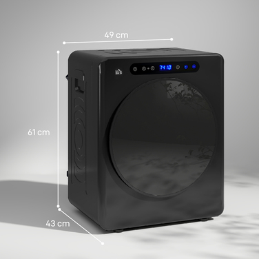 Сушарка для білизни HOMCOM з 6 програмами, 40-60°C, місткістю 4 кг, компактна, з сенсорним керуванням, чорного кольору
