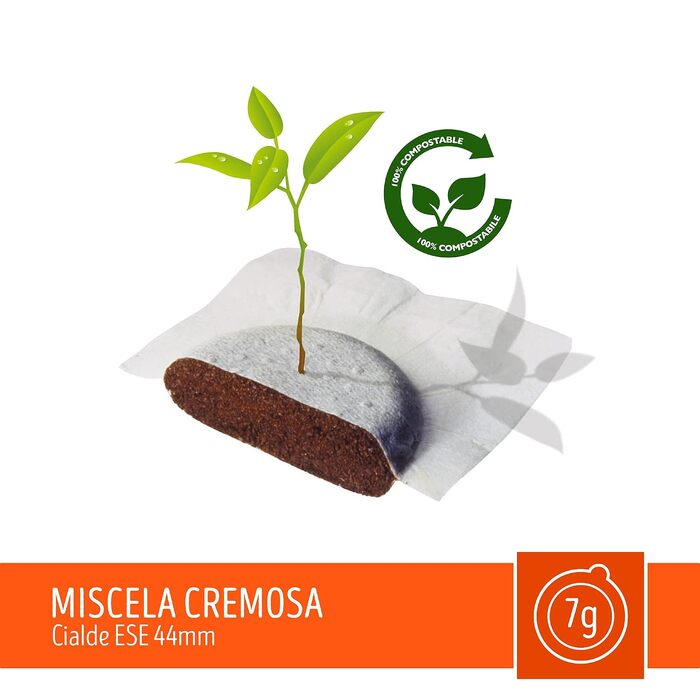 Кава в падах Caffè Toraldo Miscela Cremosa для кавомашин ESE 44, 7г, 150 шт