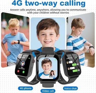 Смарт-годинник Kinder: GPS, Wi-Fi, SOS, дзвінки, ігри, для дітей 4-12 років, чорний