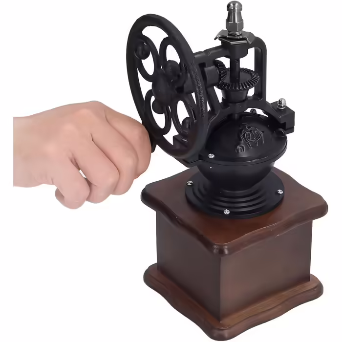 Manual Coffee Grinder, Vintage Espresso Grinder with Hand Crank Portable Coffee Mill Retro Hand Coffee Grinder with Infinite Adjustment, for Coffee Espresso