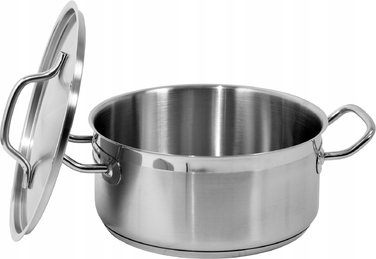 Низька каструля з кришкою, нержавіюча сталь 21/0, 24x11 см, 5 л YATO YG-00041
