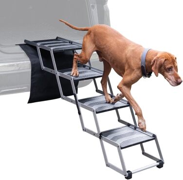 Сходинка для собак VOSS.PET, 4 ступені, для багажника авто, з алюмінію, з захисним килимком