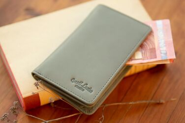 Gusti Leather Wallet - Beckett Small Purse Women's Vintage Gray Leather