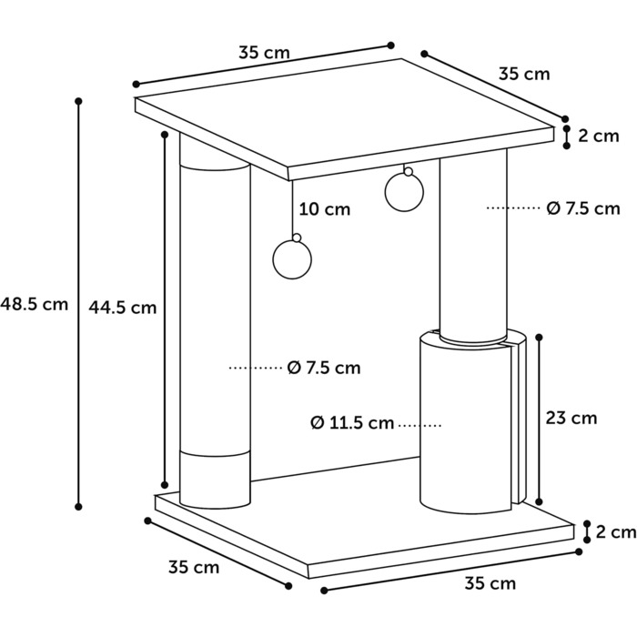 Дерев'яний кігтечка Flamingo UNA – Кремовий/Натуральний колір | Компактний, стильний, ідеальний для котів для дряпання та відпочинку