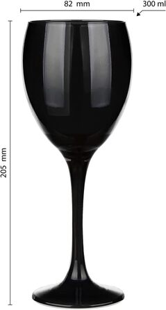 Набір келихів для вина KROSNO Glasmark 1992 (6 шт.) 300 мл - білі, червоні, десертні, коктейльні, склянка для води. Чорний колір, придатні для миття в посудомийній машині